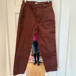A New Day women’s size 10 brown slash pocket chinos